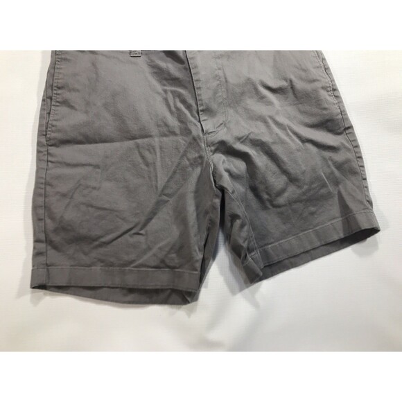 J Crew Shorts Mens 34 Grey Flat Front Chinos Cotton Casual 7" - Picture 2 of 5